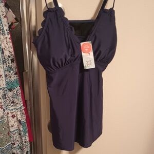 Elegant Navy Blue Women's Bathing Suit Top Size L By Mycharmo.com